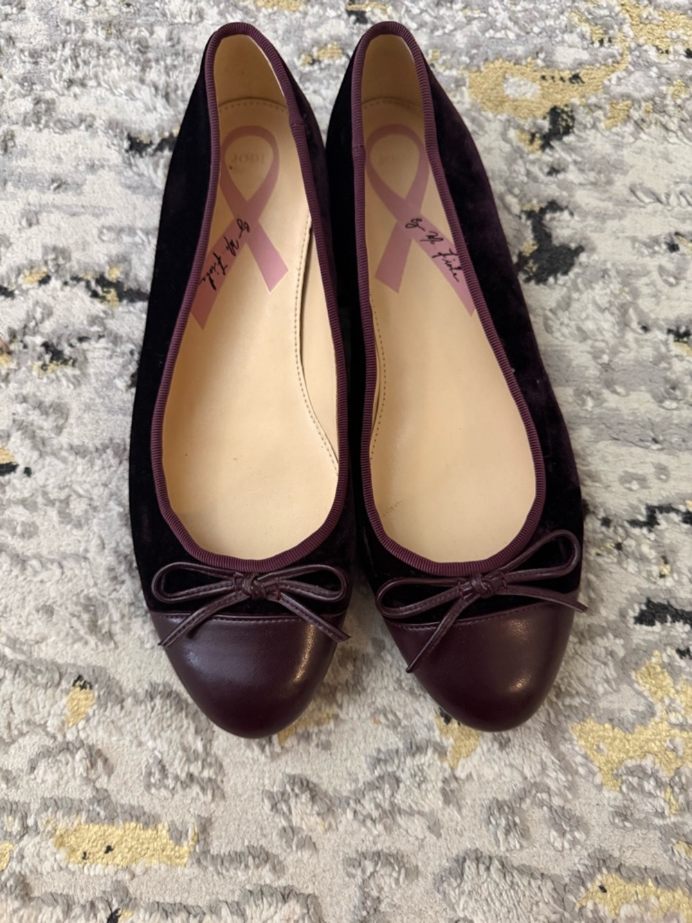 Marc Fisher Velvet Ballet Flats in Deep Plum - Picture 2 of 5